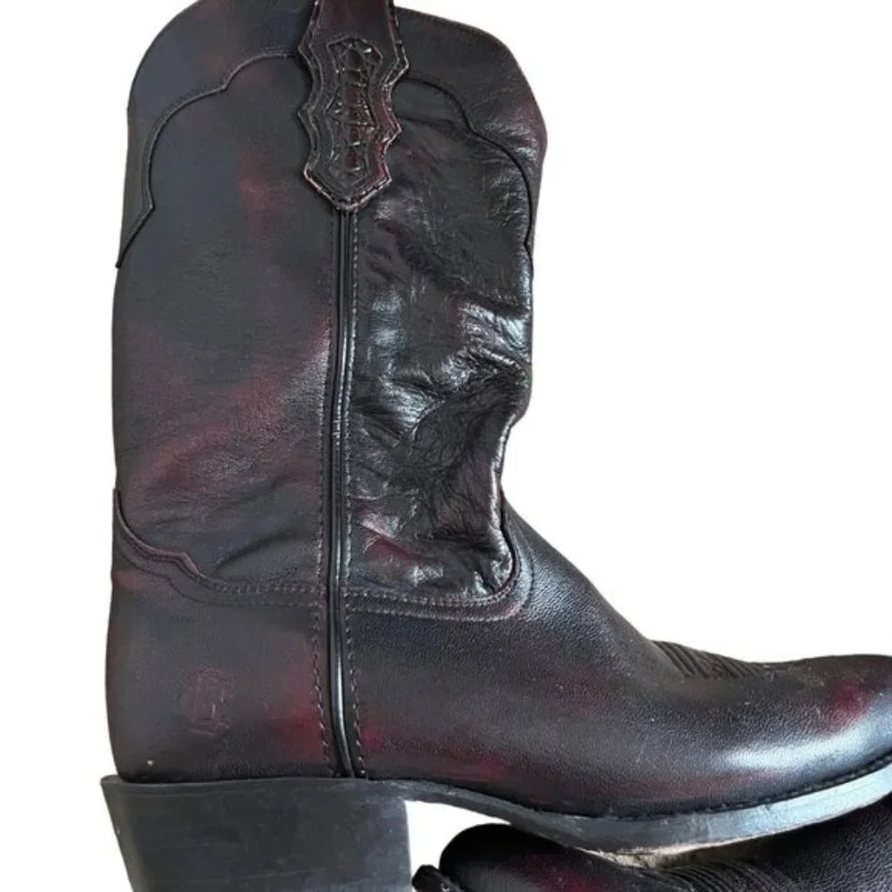 Cattle Baron Deep Cherry Brown Western Cowboy Boot Mens Size 11 D Made in Mexico - Picture 6 of 12